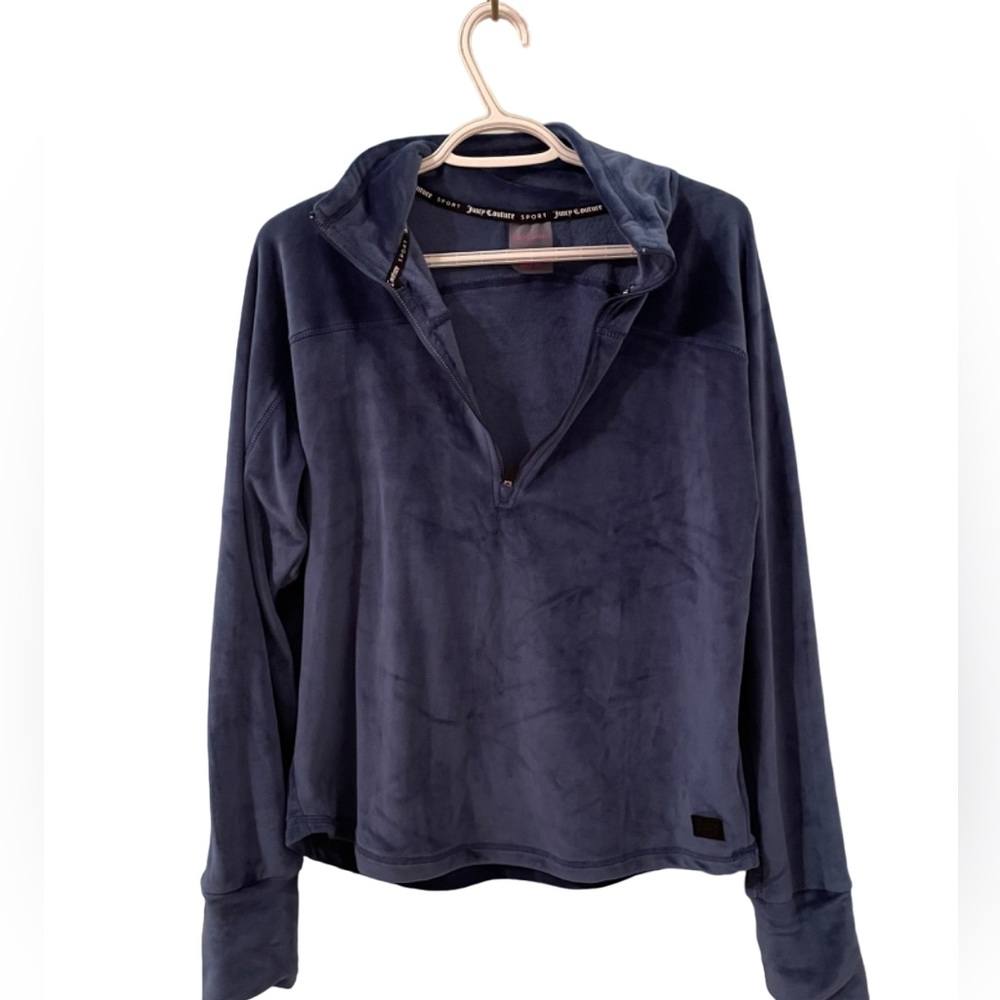 JUICY COUTURE Sport Velour Zip up Jacket blue size medium